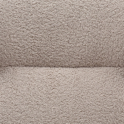 Sessel mit Hocker in Teddyfell-Optik in Taupe | VIA X SELECTION