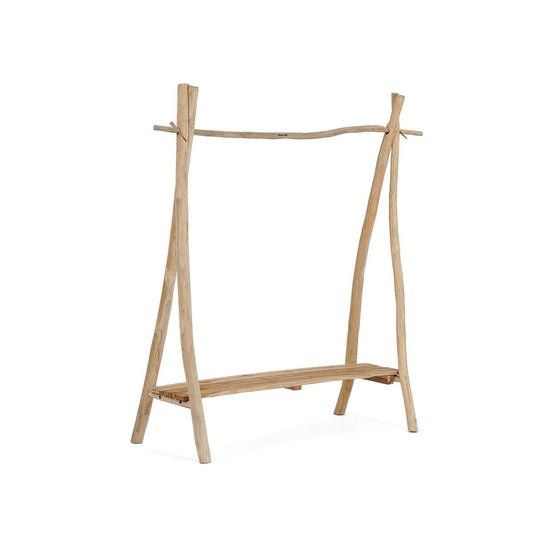 Kleiderständer aus Teakholz natur, 120 × 50 × 150 cm | VIA X SELECTION