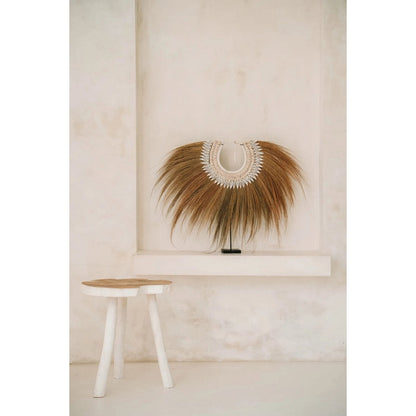Beistelltisch in organischer Form Natur-Weiß, 45 × 45 × 40 cm | VIA X SELECTION