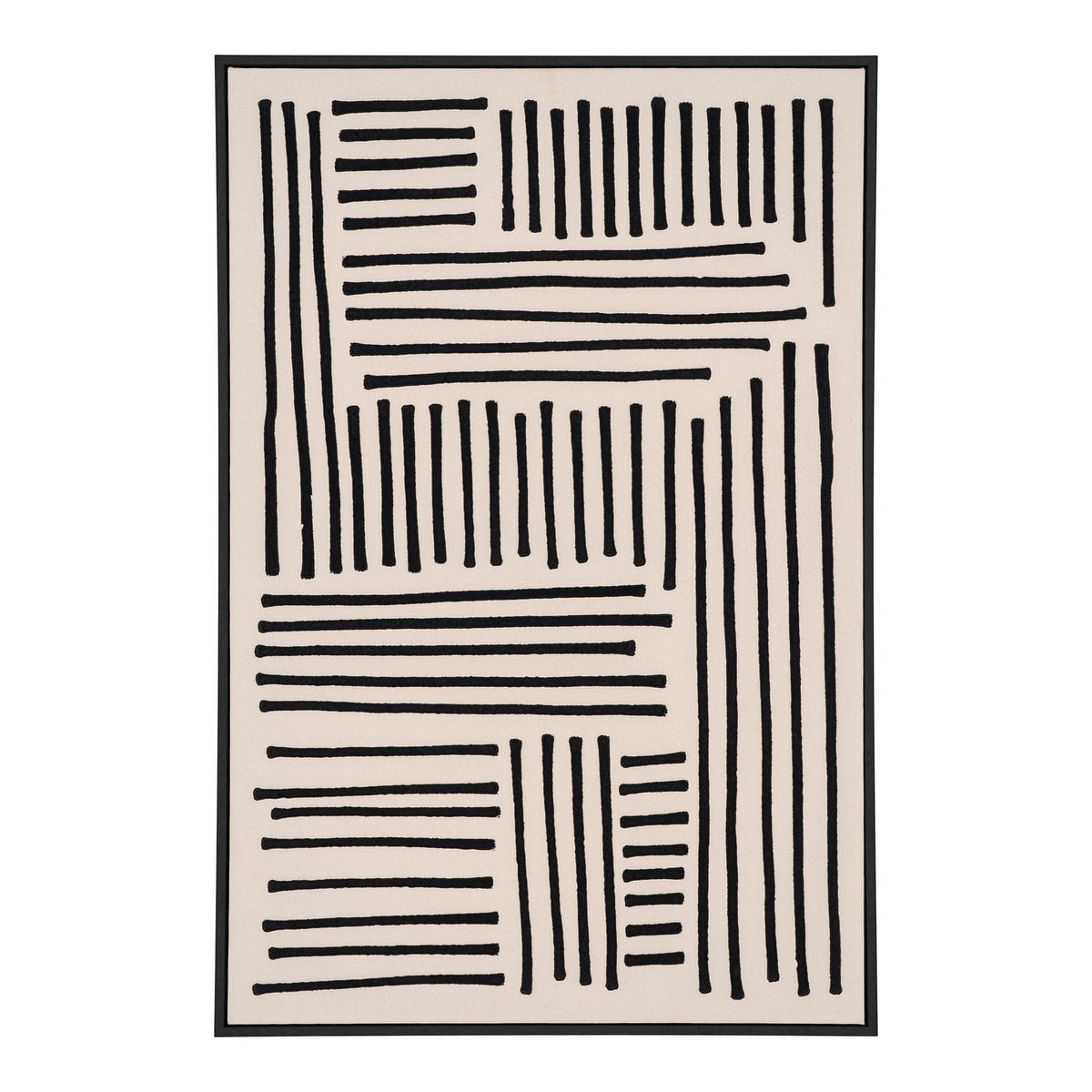 Geometrischer Leinwand-Print schwarz-weiß 60 × 90 cm, Motiv 1 | VIA X SELECTION