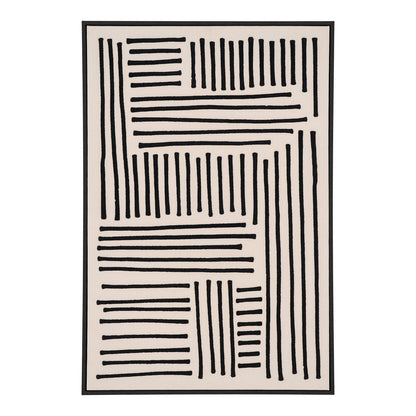 Geometrischer Leinwand-Print schwarz-weiß 60 × 90 cm, Motiv 1 | VIA X SELECTION