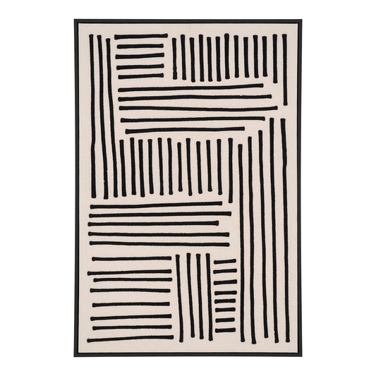 Geometrischer Leinwand-Print schwarz-weiß 60 × 90 cm, Motiv 1 | VIA X SELECTION