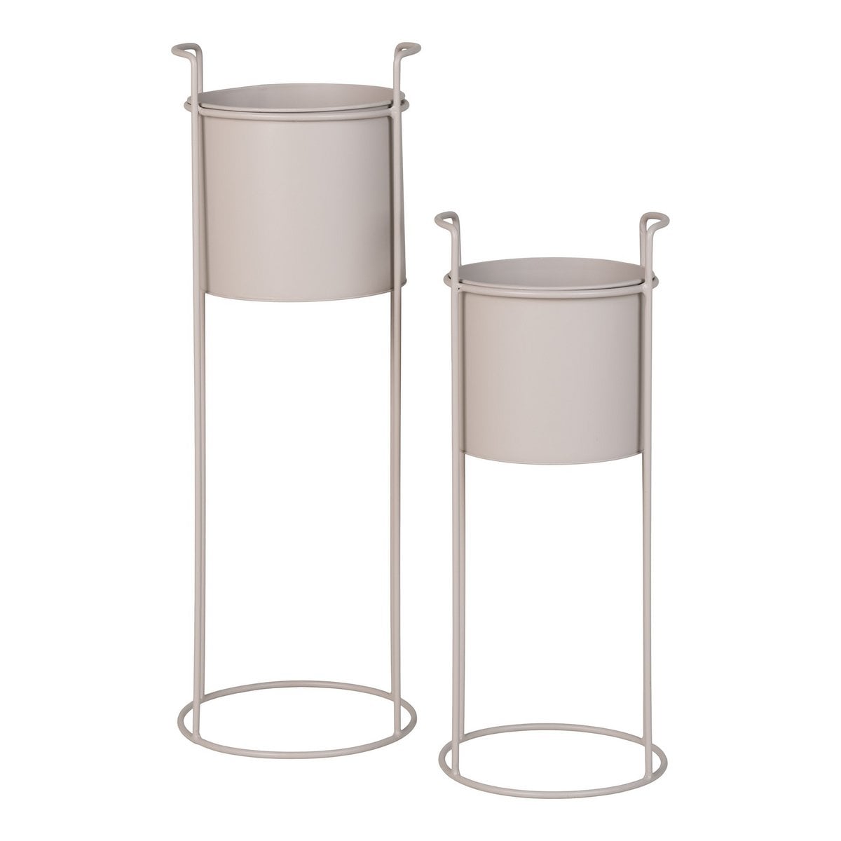Pflanzständer-Set aus Stahl, Sand, 2-teilig | VIA X SELECTION