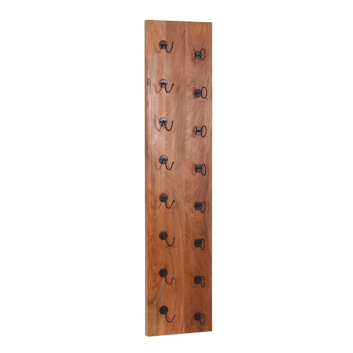 Wand-Weinregal aus Akazienholz und schwarzem Metall für 8 Flaschen, 16 × 33 × 148 cm | VIA X SELECTION
