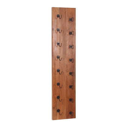 Wand-Weinregal aus Akazienholz und schwarzem Metall für 8 Flaschen, 16 × 33 × 148 cm | VIA X SELECTION