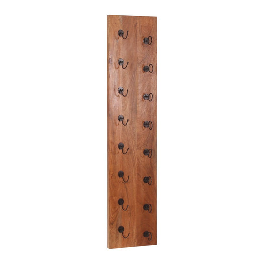 Wand-Weinregal aus Akazienholz und schwarzem Metall für 8 Flaschen, 16 × 33 × 148 cm | VIA X SELECTION