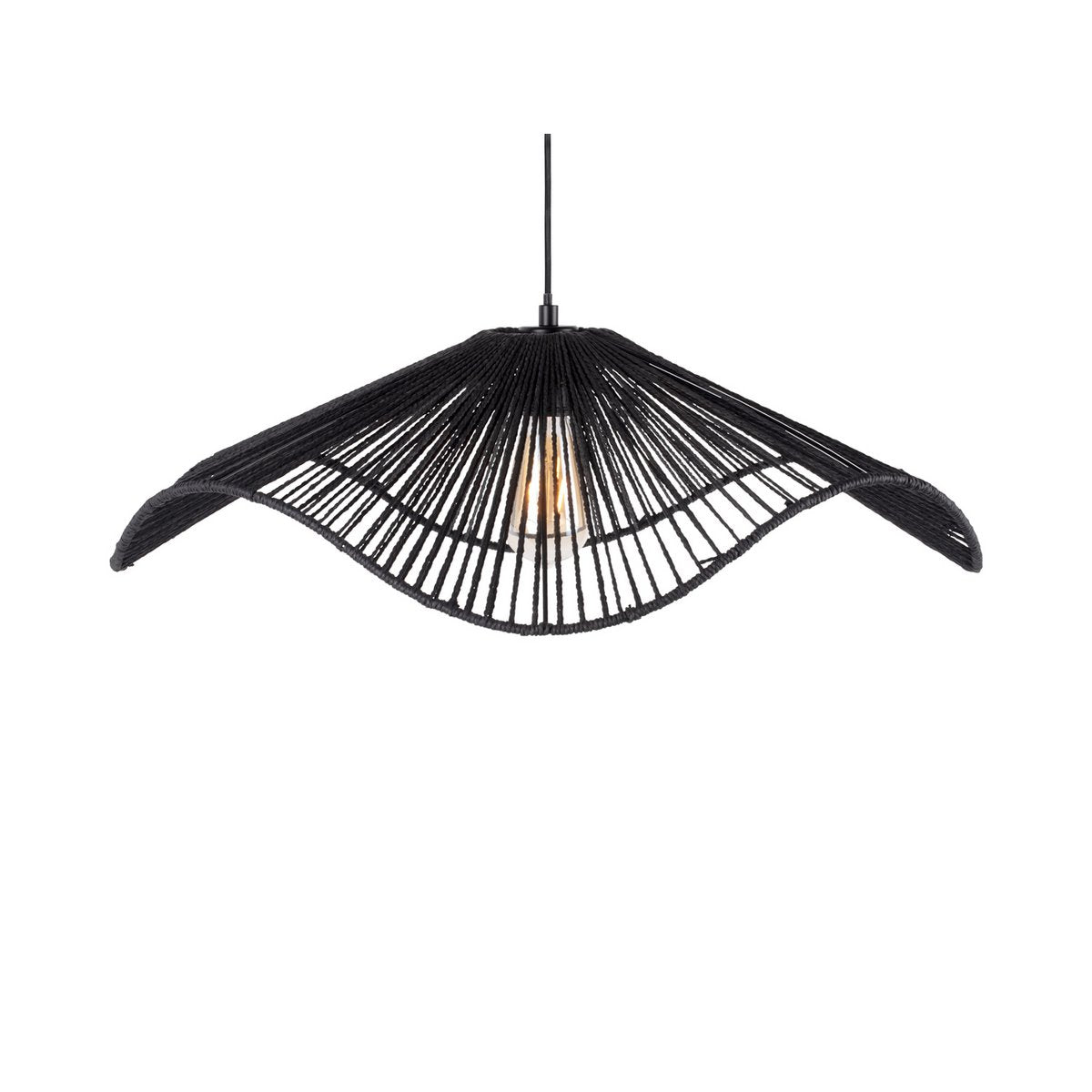 Leitmotiv Sombra Pendelleuchte aus Jute schwarz | VIA X SELECTION