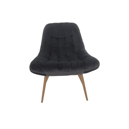 Loungesessel aus Samt grau mit XXL-Sitzfläche | VIA X SELECTION