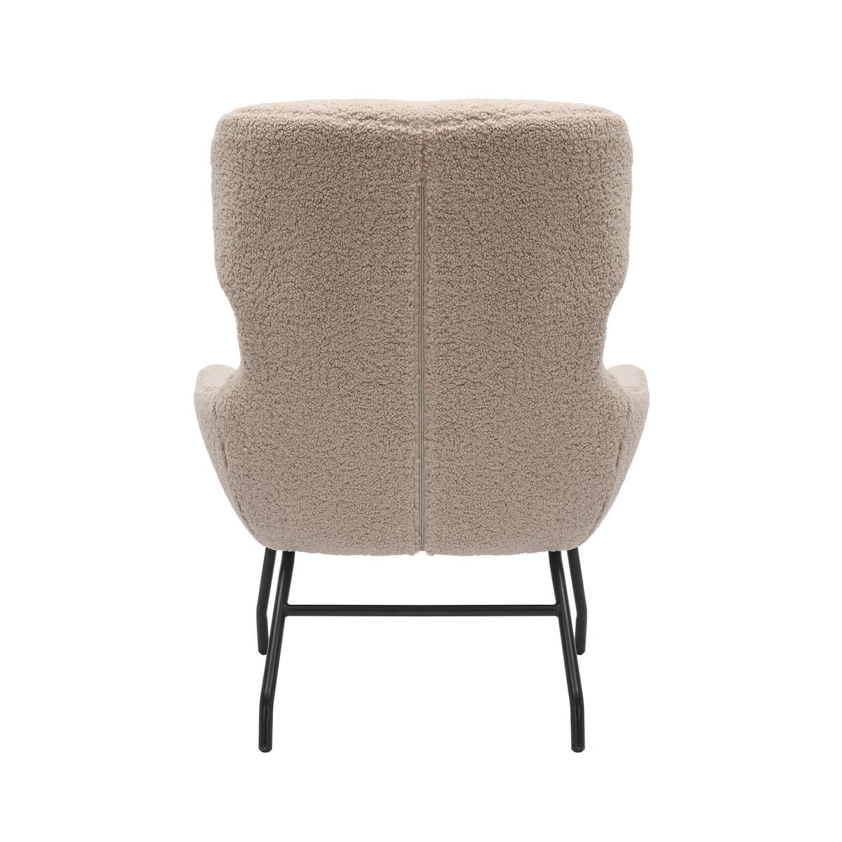 Sessel mit Hocker in Teddyfell-Optik in Taupe | VIA X SELECTION
