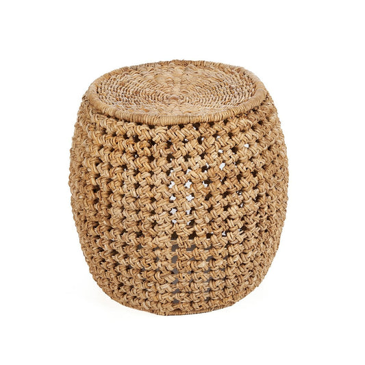Geflochtener Hocker aus Bananenblatt natur mit geschlossener Form | VIA X SELECTION