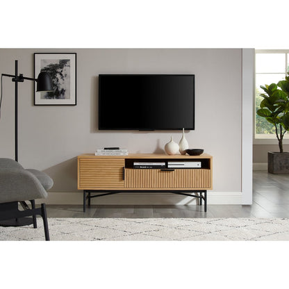 TV-Lowboard mit Eichenfurnier und Schublade, 120 × 40 × 50 cm | VIA X SELECTION