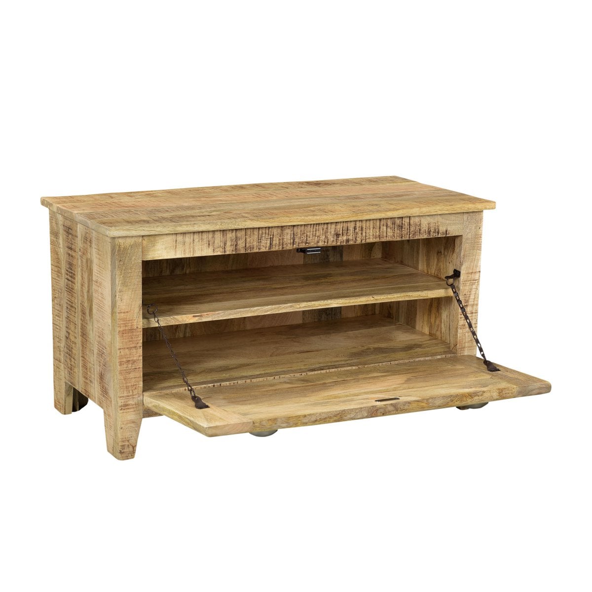 Schuhschrank aus Mangoholz mit Muschelgriffen, 40 × 85 × 45 cm | VIA X SELECTION