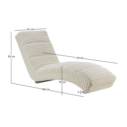 Chaiselongue aus beigem Plüsch-Cord mit Metallgestell | VIA X SELECTION