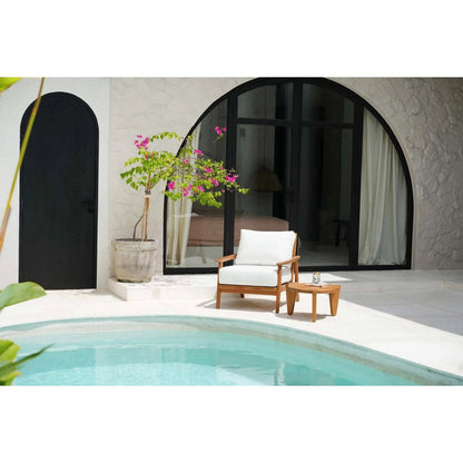 Outdoor-Loungesessel aus recyceltem Teakholz mit losem Kissen | VIA X SELECTION