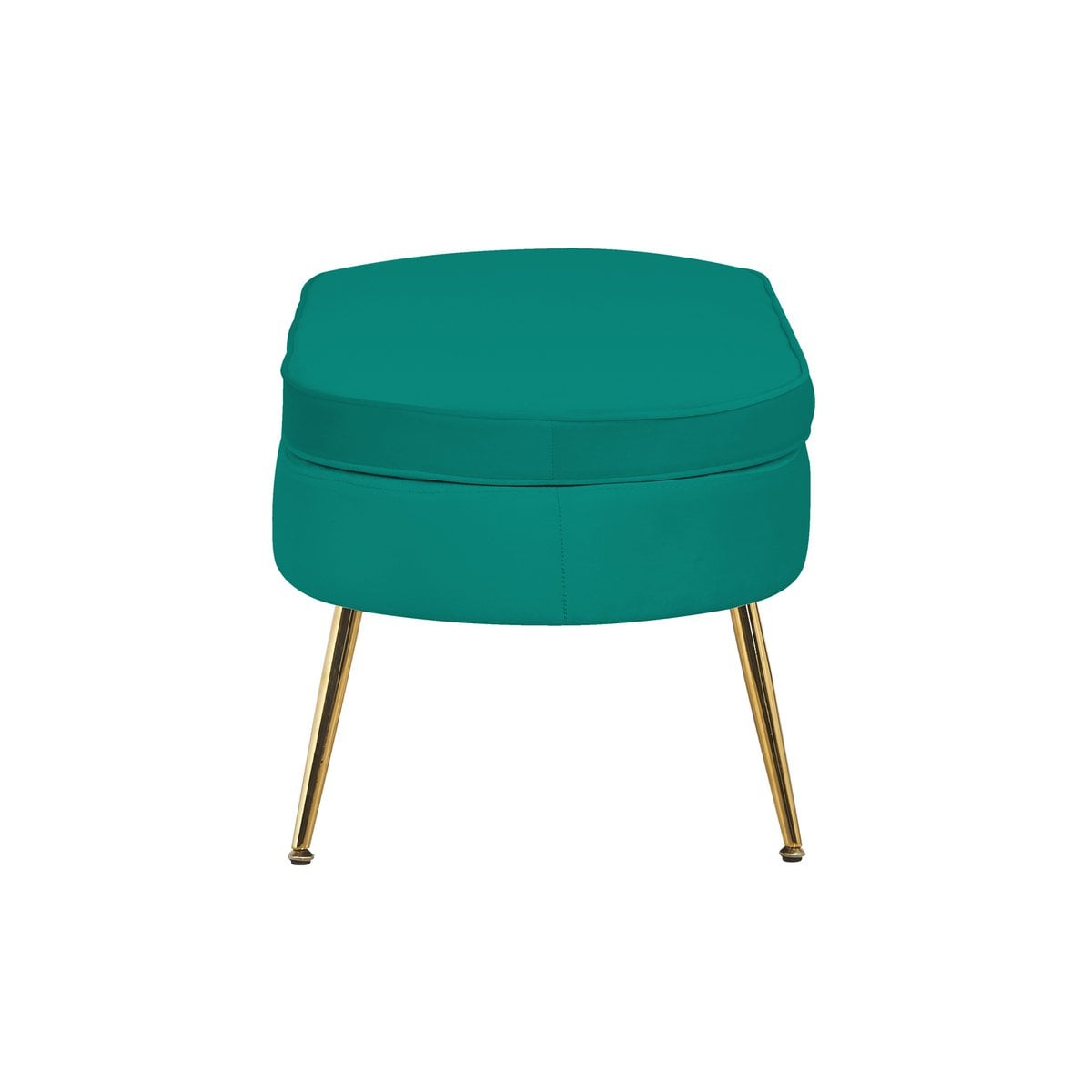 Ovaler Samt-Pouf Grün | VIA X SELECTION