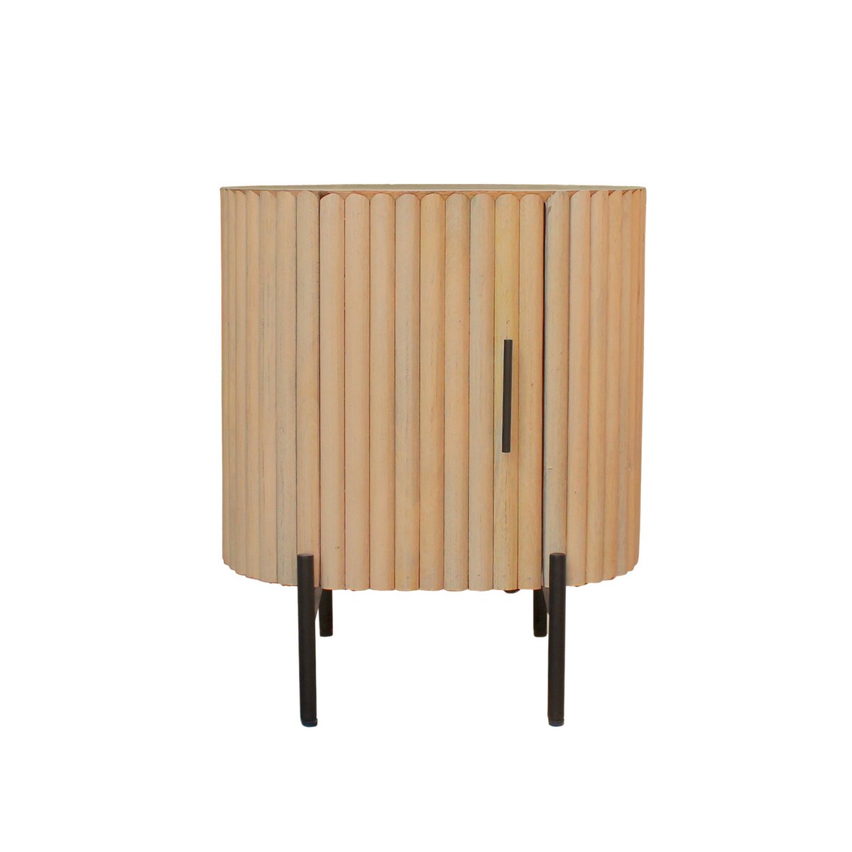 Nachttisch aus Mangoholz mit Lamellenfront, 40 × 50 × 60 cm | VIA X SELECTION
