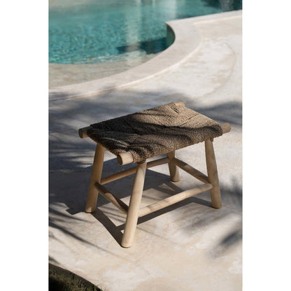 Hocker aus Seegras natur mit rechteckiger Form | VIA X SELECTION