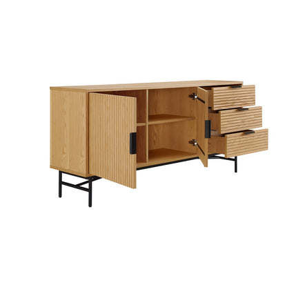 Sideboard mit Eichenfront, 40 × 160 × 75 cm | VIA X SELECTION