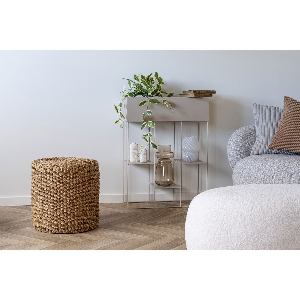 Geflochtener Seegras-Pouf in Natur | VIA X SELECTION