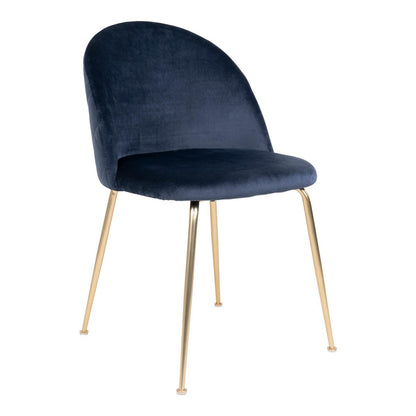 Esszimmerstuhl aus Samt blau im 2er-Set | VIA X SELECTION