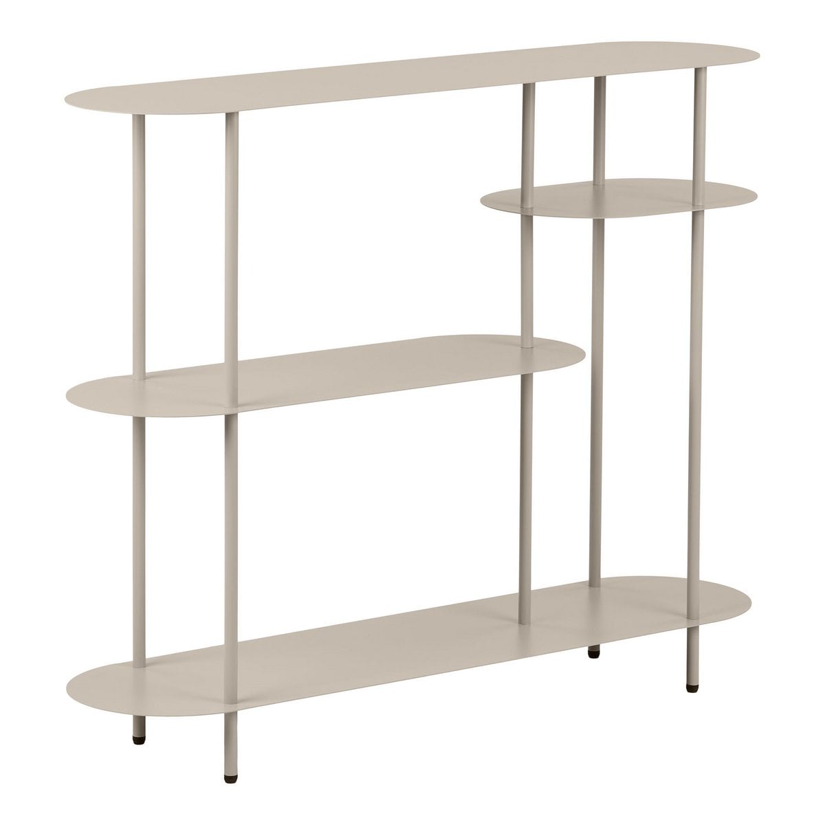 Sandfarbenes Metallregal, 31 × 118 × 97 cm | VIA X SELECTION