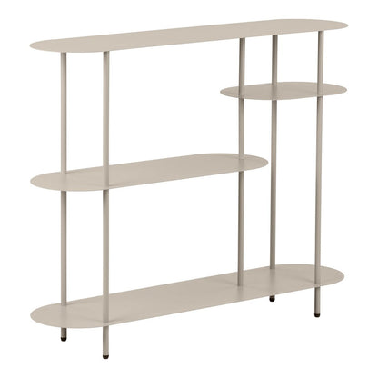 Sandfarbenes Metallregal, 31 × 118 × 97 cm | VIA X SELECTION