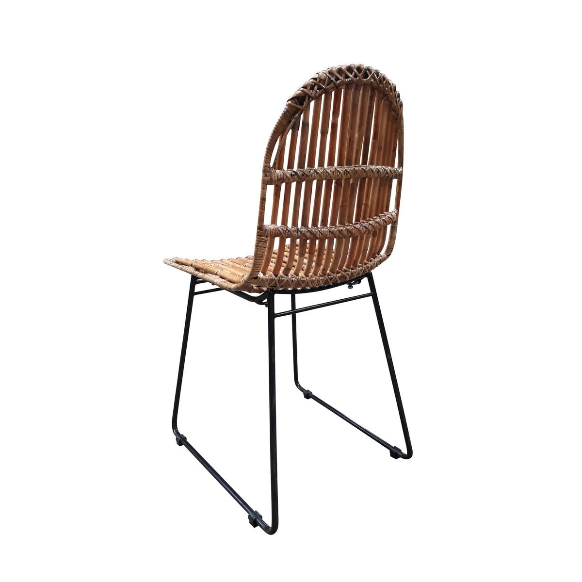 TOM TAILOR Home Esszimmerstuhl aus Rattan mit dichtem Geflecht und schwarzem Metallgestell im 2er-Set | VIA X SELECTION