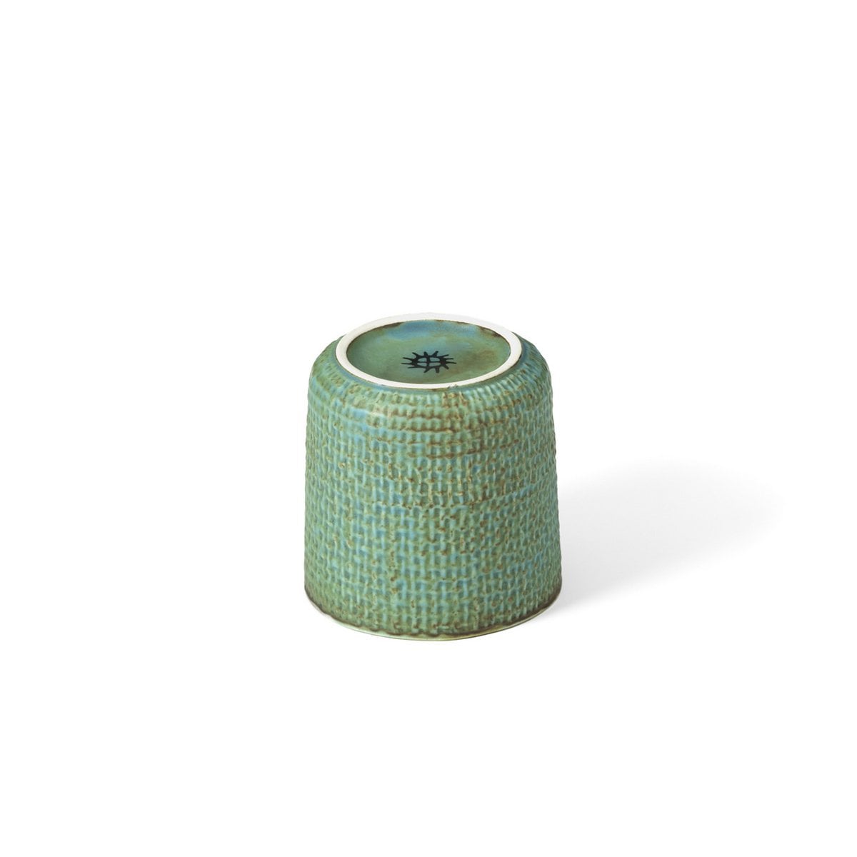 Kleine Tasse aus grünblauer Keramik 7 cm | VIA X SELECTION