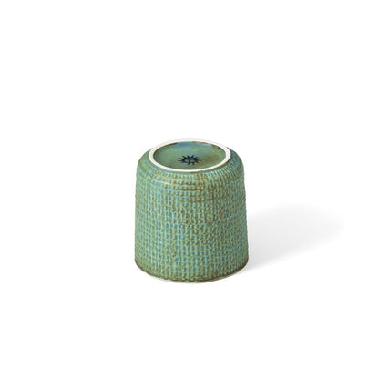 Kleine Tasse aus grünblauer Keramik 7 cm | VIA X SELECTION