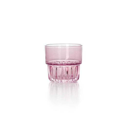 Trinkglas aus facettiertem Glas in Blush 8 cm | VIA X SELECTION