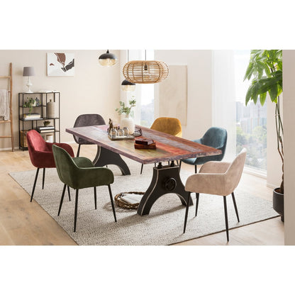 Esstisch Altholz bunt A-Gestell mit Kurbelrad, 160 × 85 cm | VIA X SELECTION