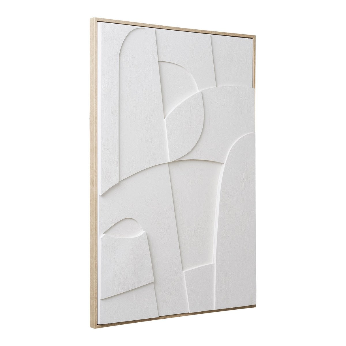 Weiße Relief-Wanddekoration auf Leinwand, 60 × 90 cm | VIA X SELECTION