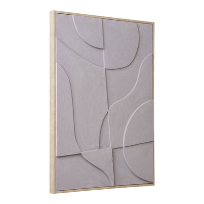 Graue geometrische Relief-Wanddekoration, 50 × 70 cm | VIA X SELECTION