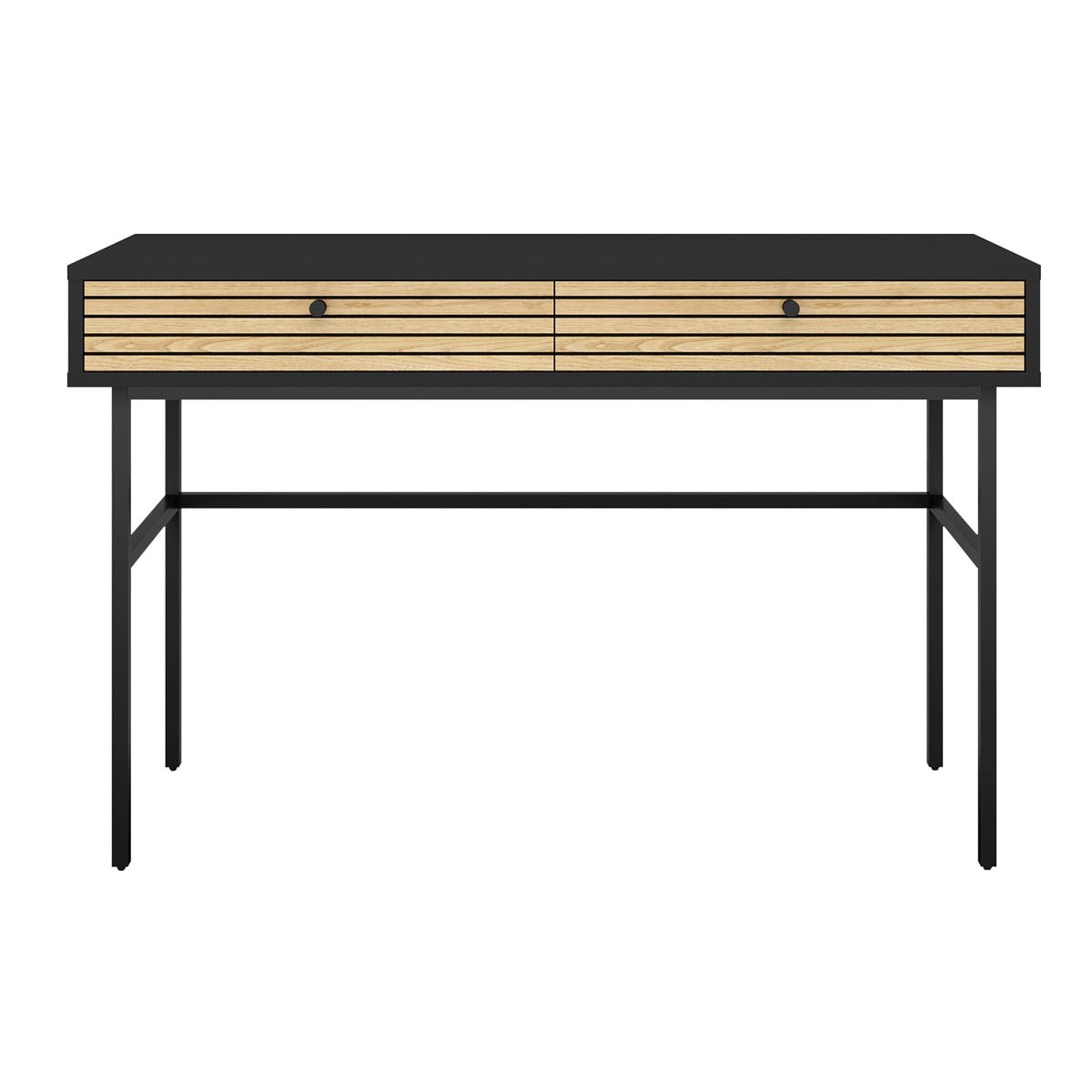 Schreibtisch schwarz mit zwei Schubladen 120 cm | VIA X SELECTION