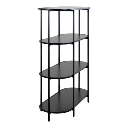 Regal mit 4 ovalen Ablagen schwarz, 85 × 36 × 111 cm | VIA X SELECTION