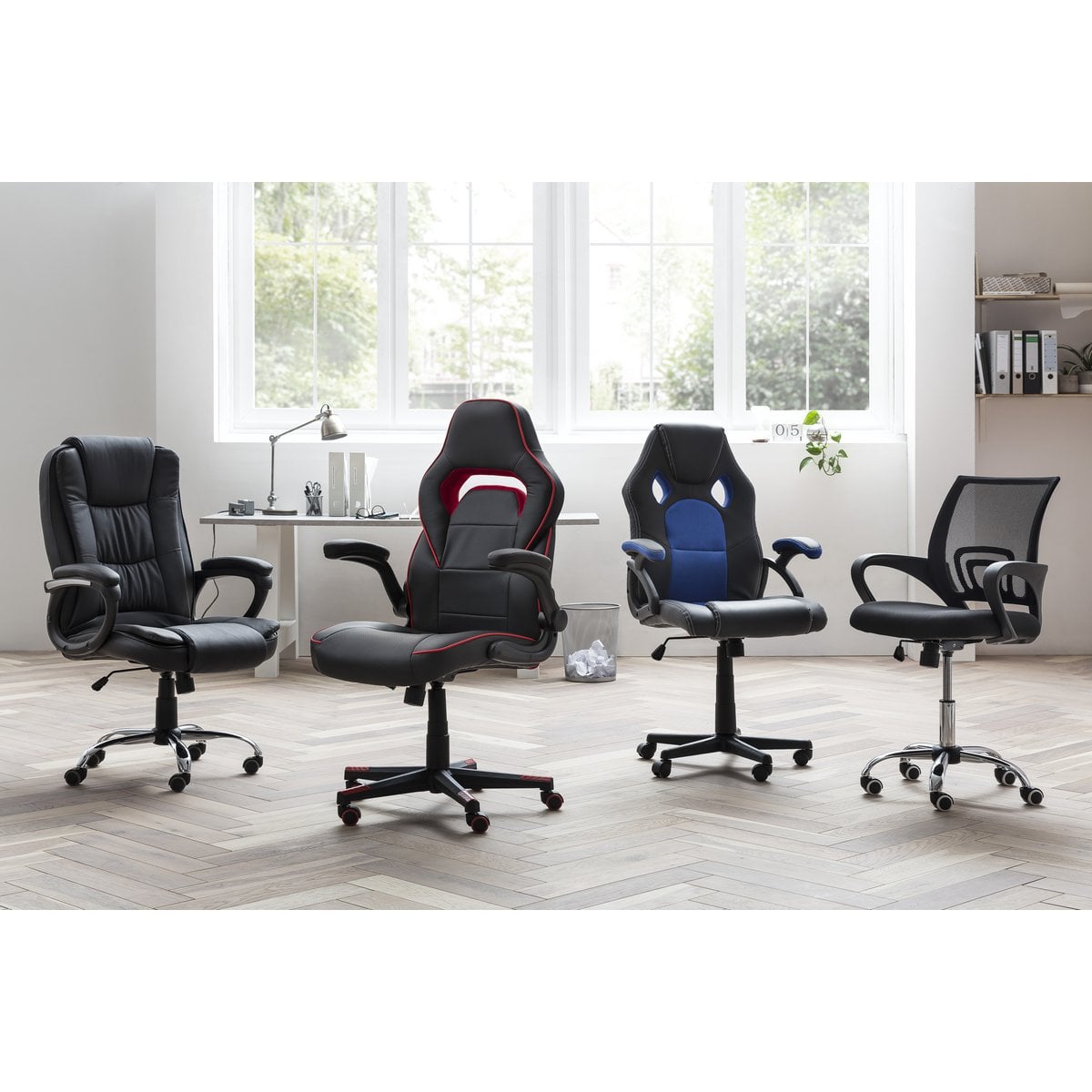 Bürostuhl mit Mesh-Bezug Schwarz/Grau | VIA X SELECTION