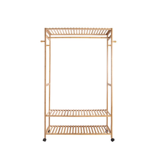Kleiderständer aus Bambus mit Rollen und Ablage, 113 × 165 cm | VIA X SELECTION