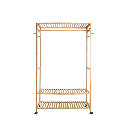 Kleiderständer aus Bambus mit Rollen und Ablage, 113 × 165 cm | VIA X SELECTION
