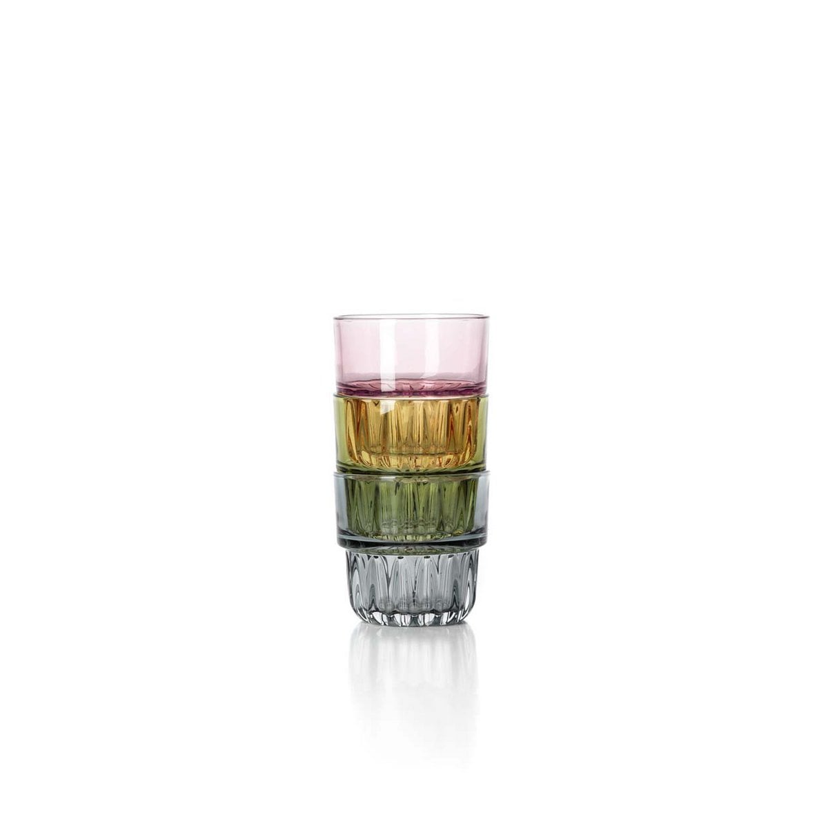 Trinkglas aus facettiertem Glas in Blush 8 cm | VIA X SELECTION