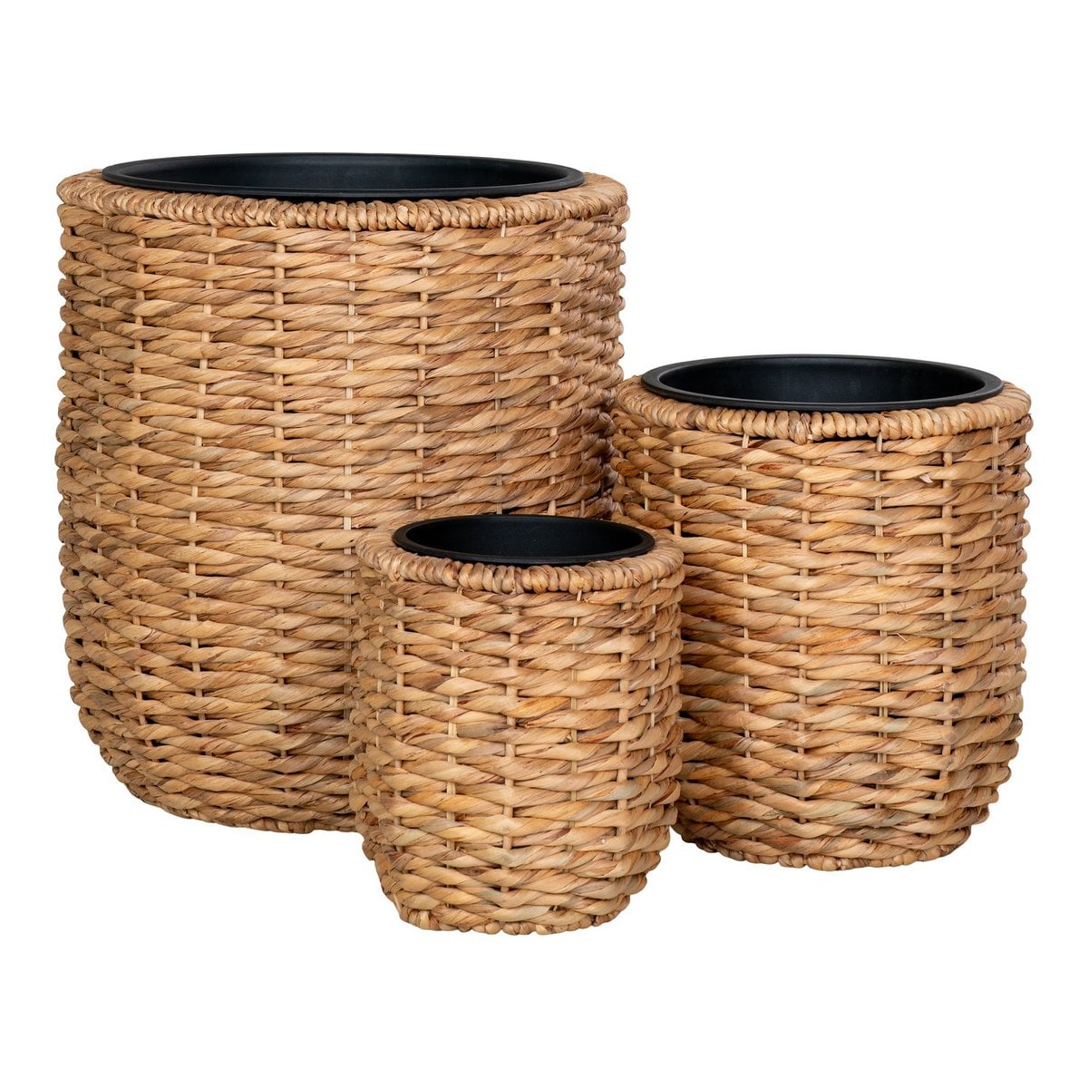 Pflanzkorb-Set aus Wasserhyazinthe, Natur, 3-teilig | VIA X SELECTION