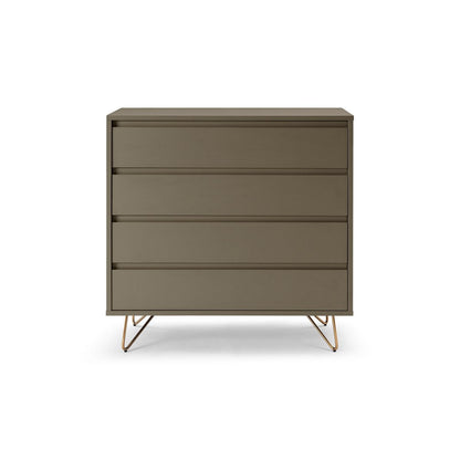 Kommode grau mit 4 Schubladen, 40 × 90 × 90 cm | VIA X SELECTION