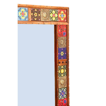 Wandspiegel mit Kachelrahmen und Ablage 65 × 80,5 cm | VIA X SELECTION