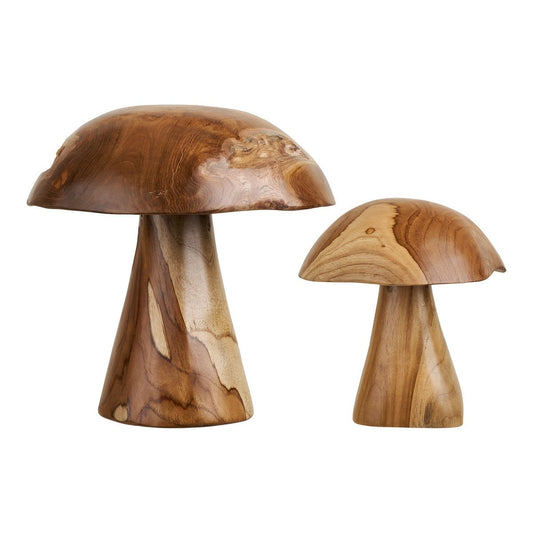 Deko-Pilze aus Teakholz, 2er-Set | VIA X SELECTION