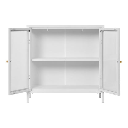 Vitrinenschrank weiß, 80 × 35 × 80 cm | VIA X SELECTION