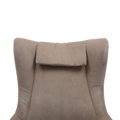 Drehsessel mit Hocker in Cord-Optik braun | VIA X SELECTION