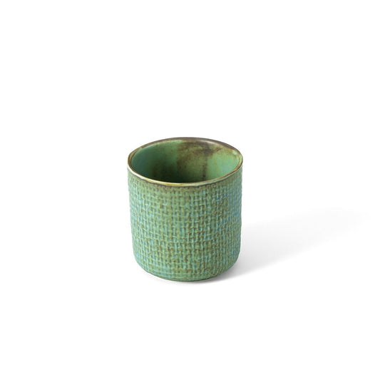 Kleine Tasse aus grünblauer Keramik 7 cm | VIA X SELECTION