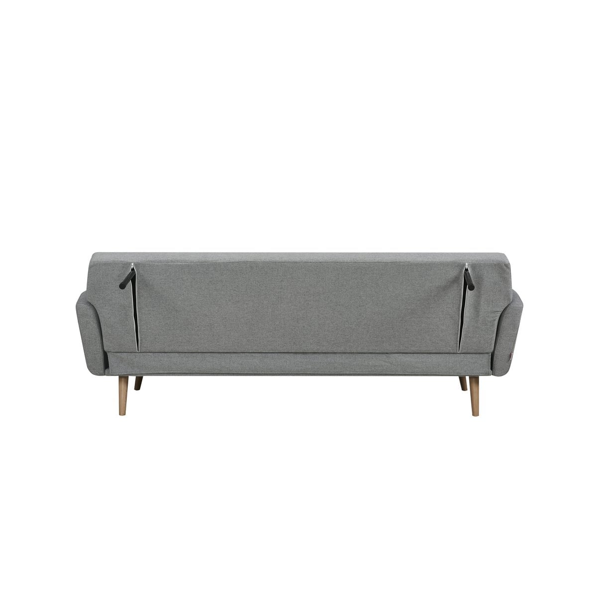 Schlafsofa in hellgrauem Feinstrukturstoff mit Holzgestell | VIA X SELECTION