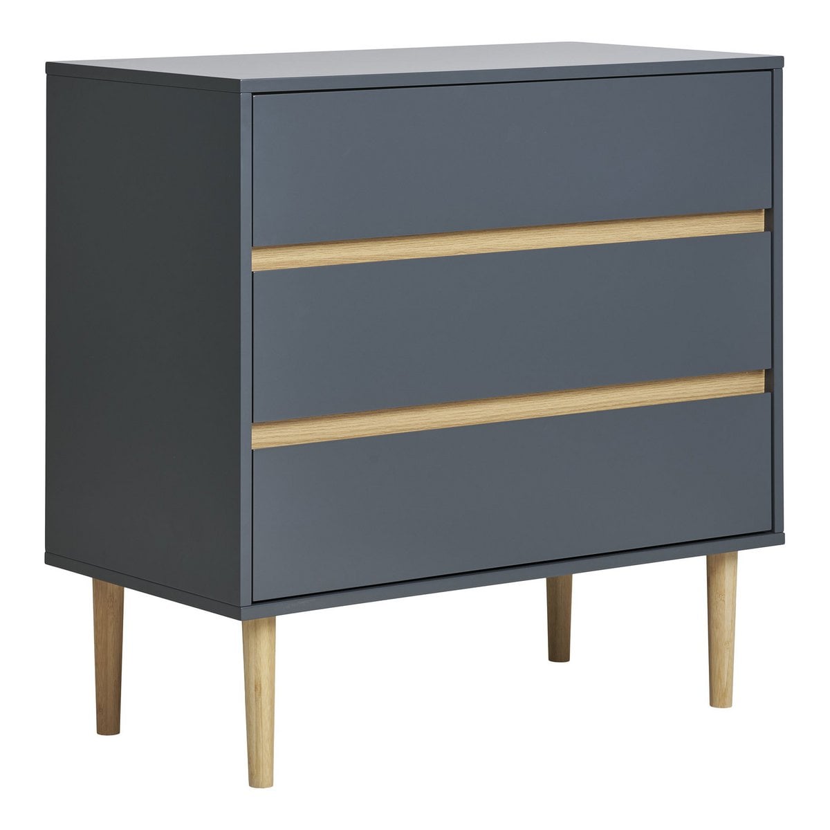 Sideboard dunkelgrau mit drei Schubladen, 80 × 40 × 80 cm | VIA X SELECTION