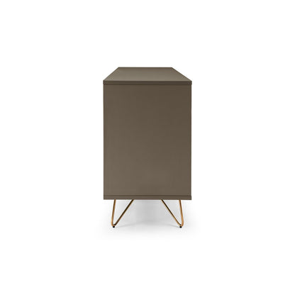 Sideboard grau mit 2 Türen und 3 Schubladen, 40 × 150 × 70 cm | VIA X SELECTION