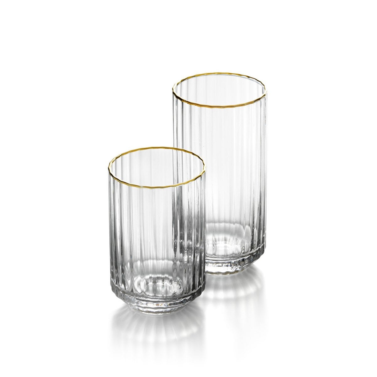Trinkglas aus Recyclingglas mit Goldrand 10,8 cm | VIA X SELECTION